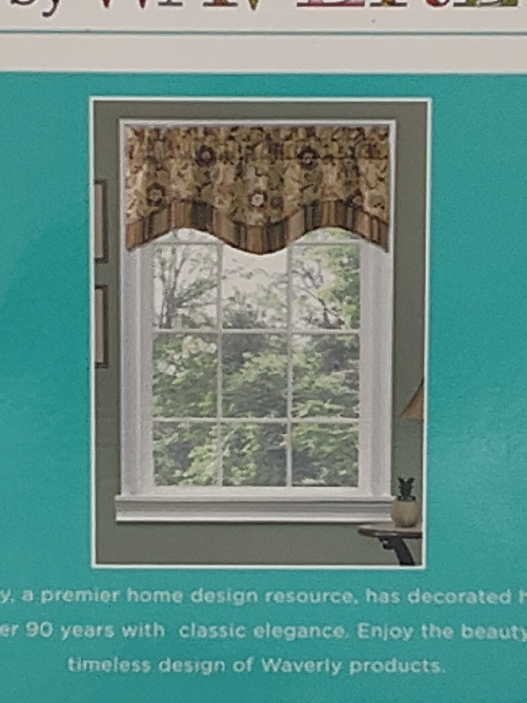 Traditions by Waverly Window Valance One Scallop Navarra Antique 52″x16″ NIP New