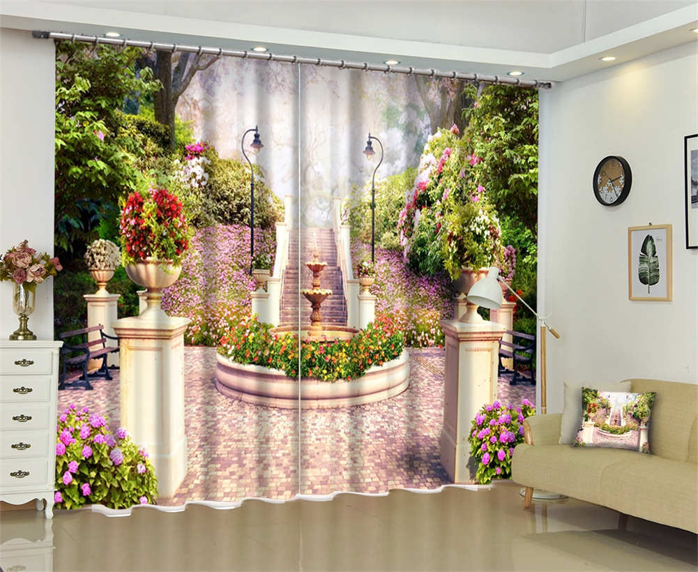 Sweet And Dreamy 3D Curtain Blockout Photo Printing Curtains Drape Fabric