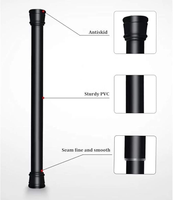 Spring Loaded Curtain Tension Rod Bit Holder Extensions 12-20 inches (Black 2)