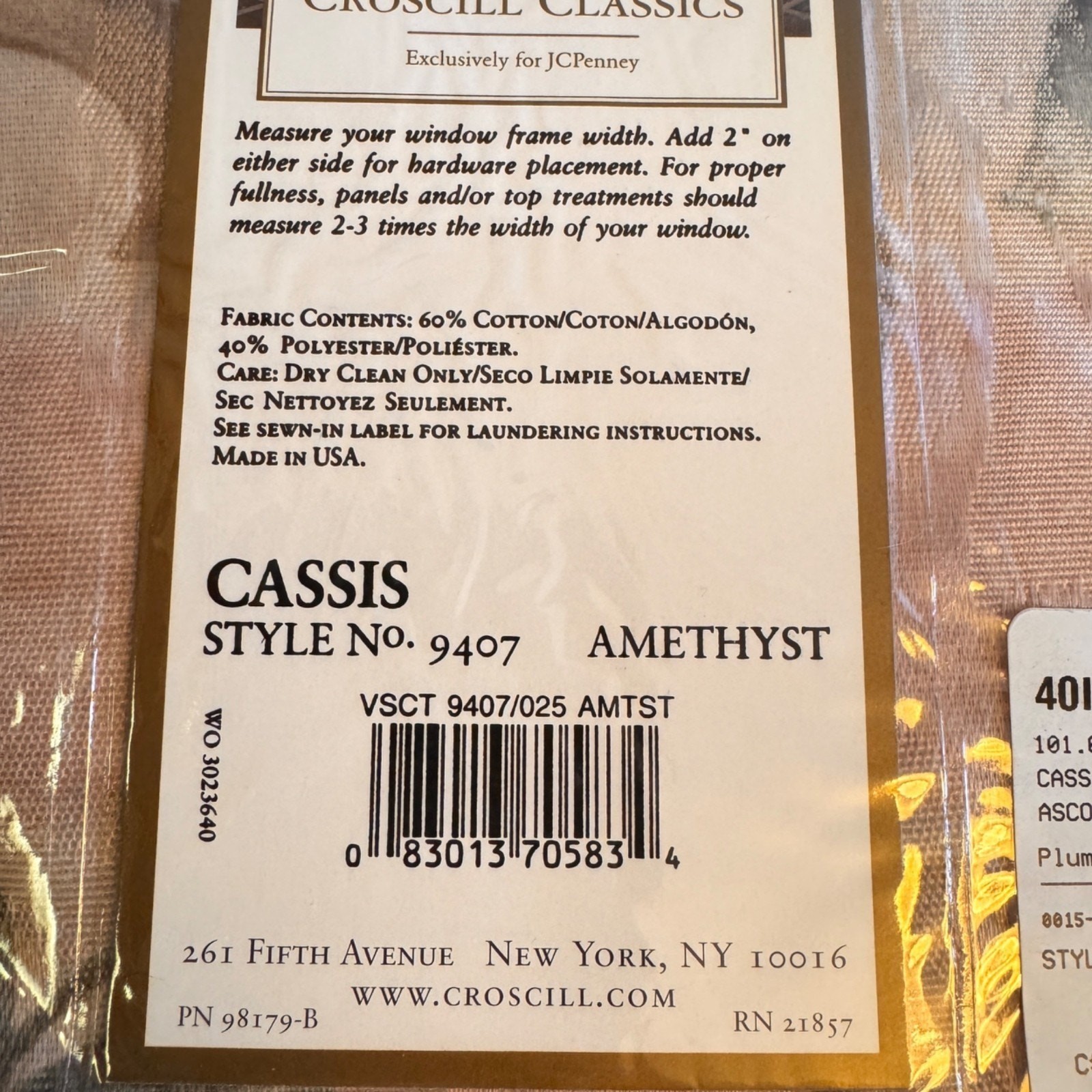 Lot of 7 Croscill Classics Valance Cassis Ascot Amethyst 9407 Tassel 40×25