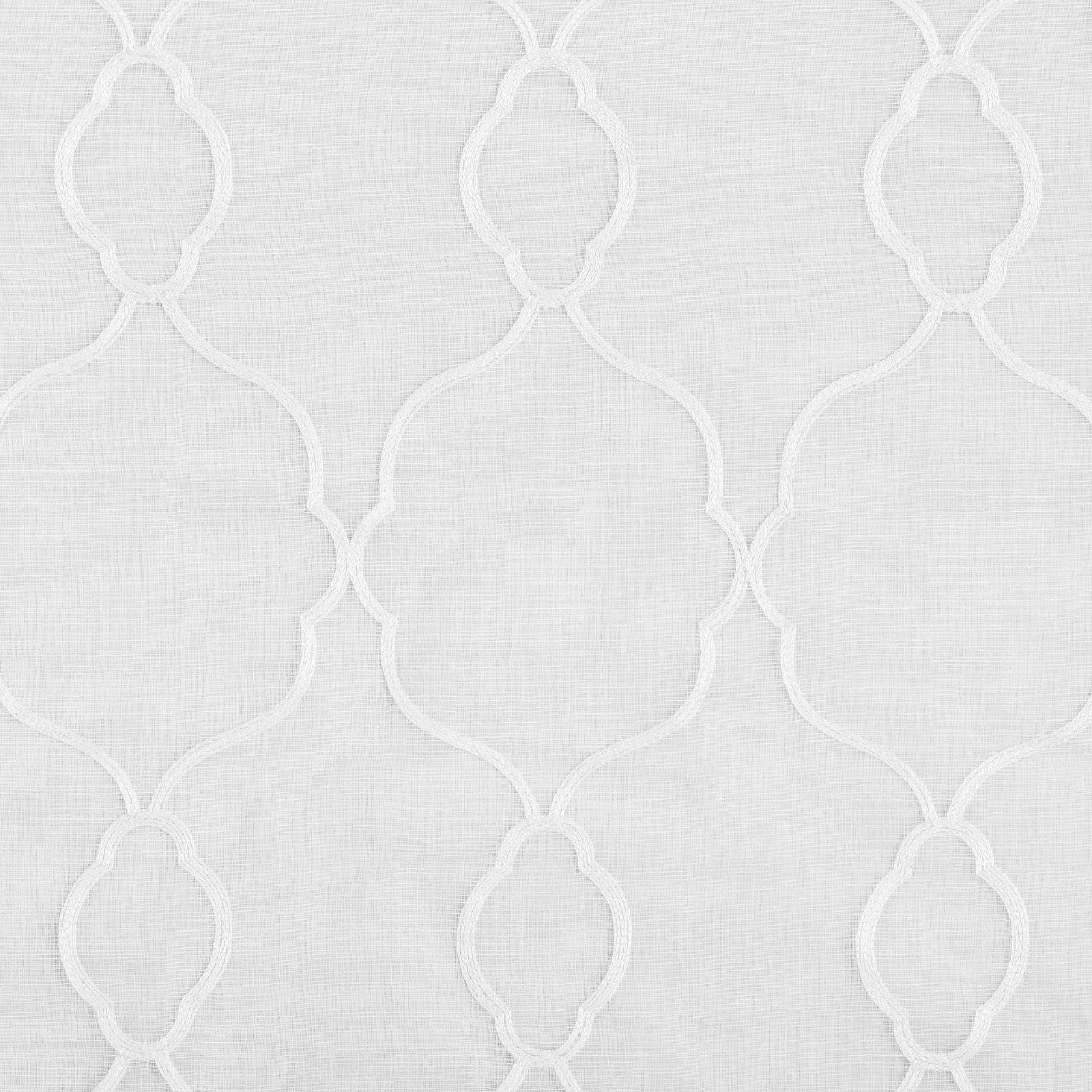 Allerton Embroidered Trellis Semi-Sheer Rod Pocket Kitchen Curtain Valance an…