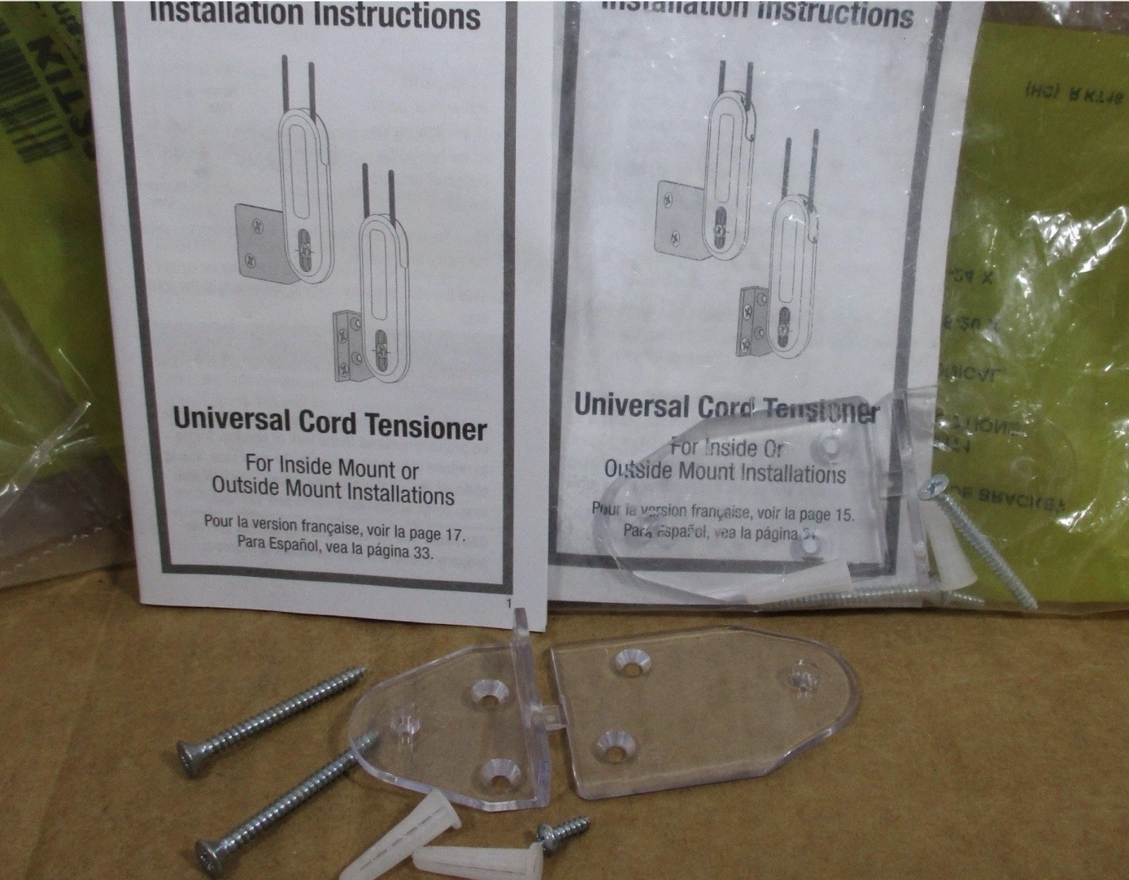 2 Sets Hunter Douglas Universal Cord Tensions Mounting Bracket Inside Or Outside