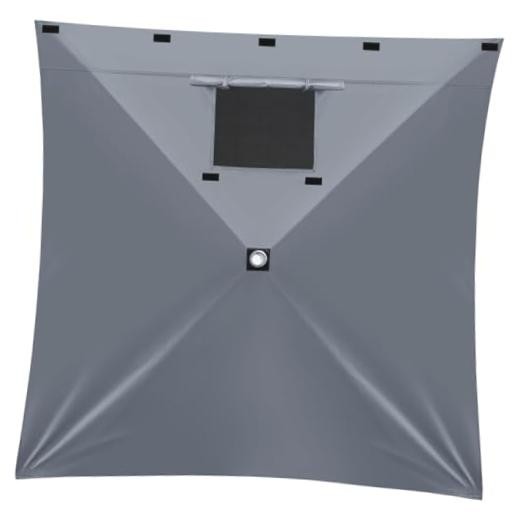 Screen Side Panel with Window for Screen Room Coffee 12×12 Gray