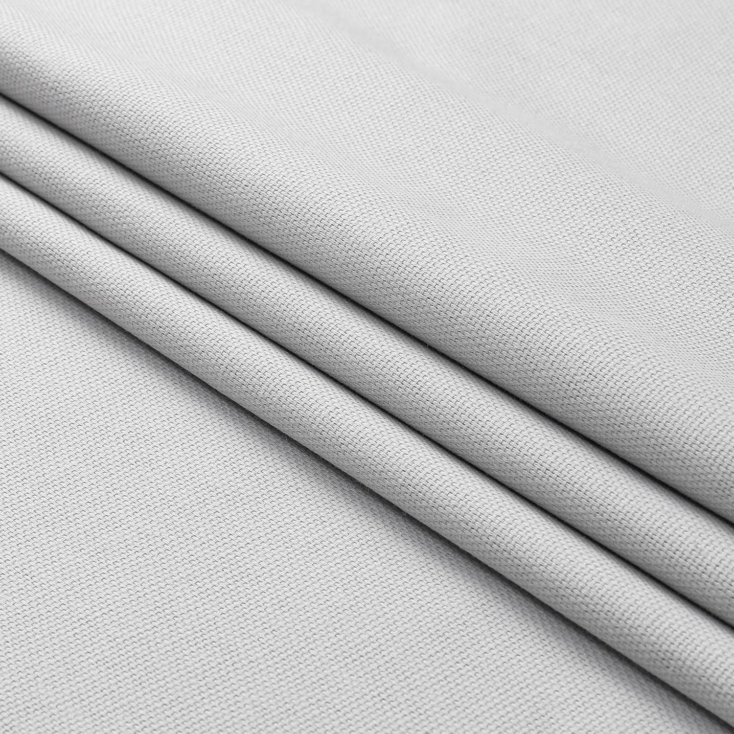 Central Park Silver Gray Cotton Linen Full Blackout Curtain 50″x90″, 2 Panels