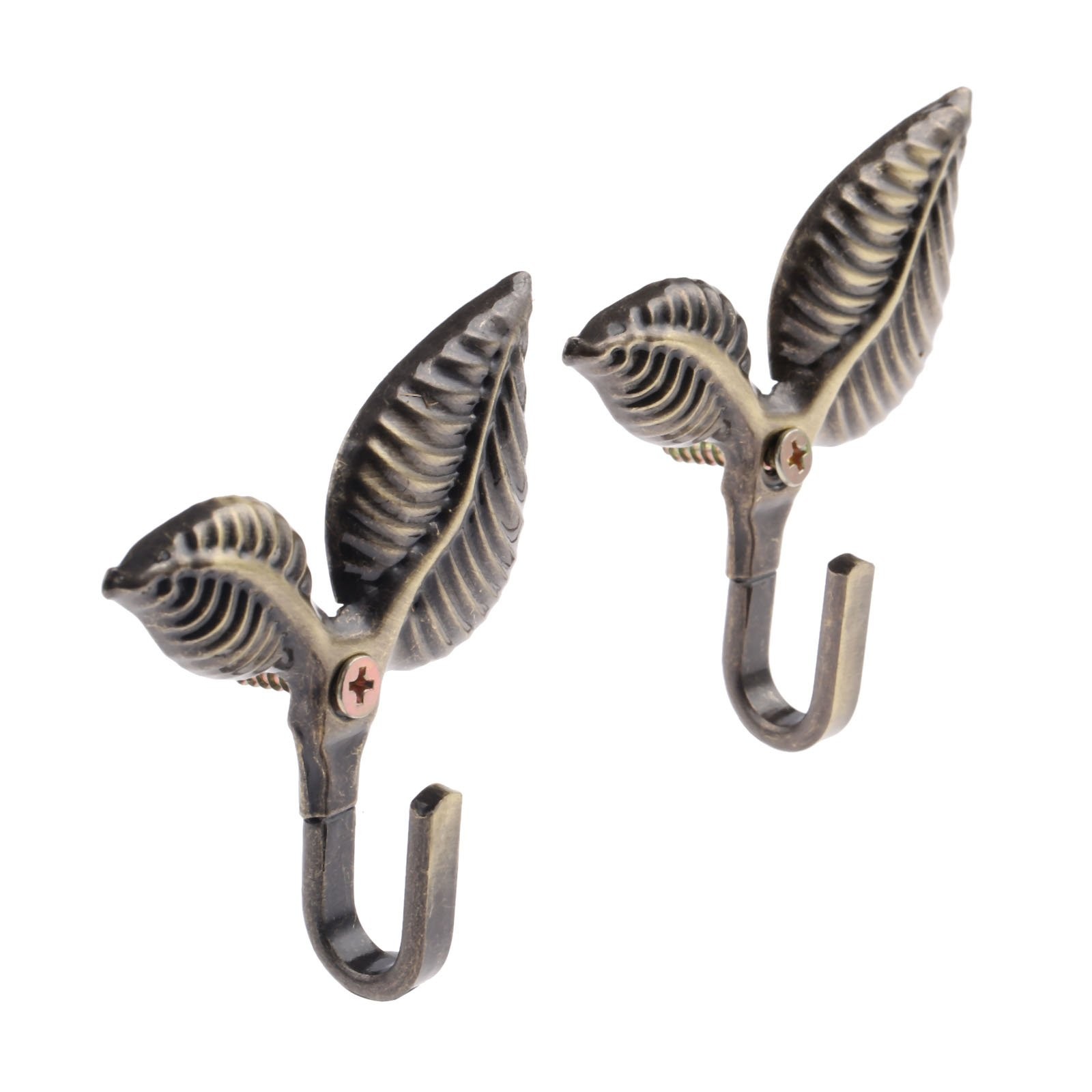 Hicello 2Pcs Curtain Tieback Hooks Multifunctional Wall Hook Bronze Vintage L…
