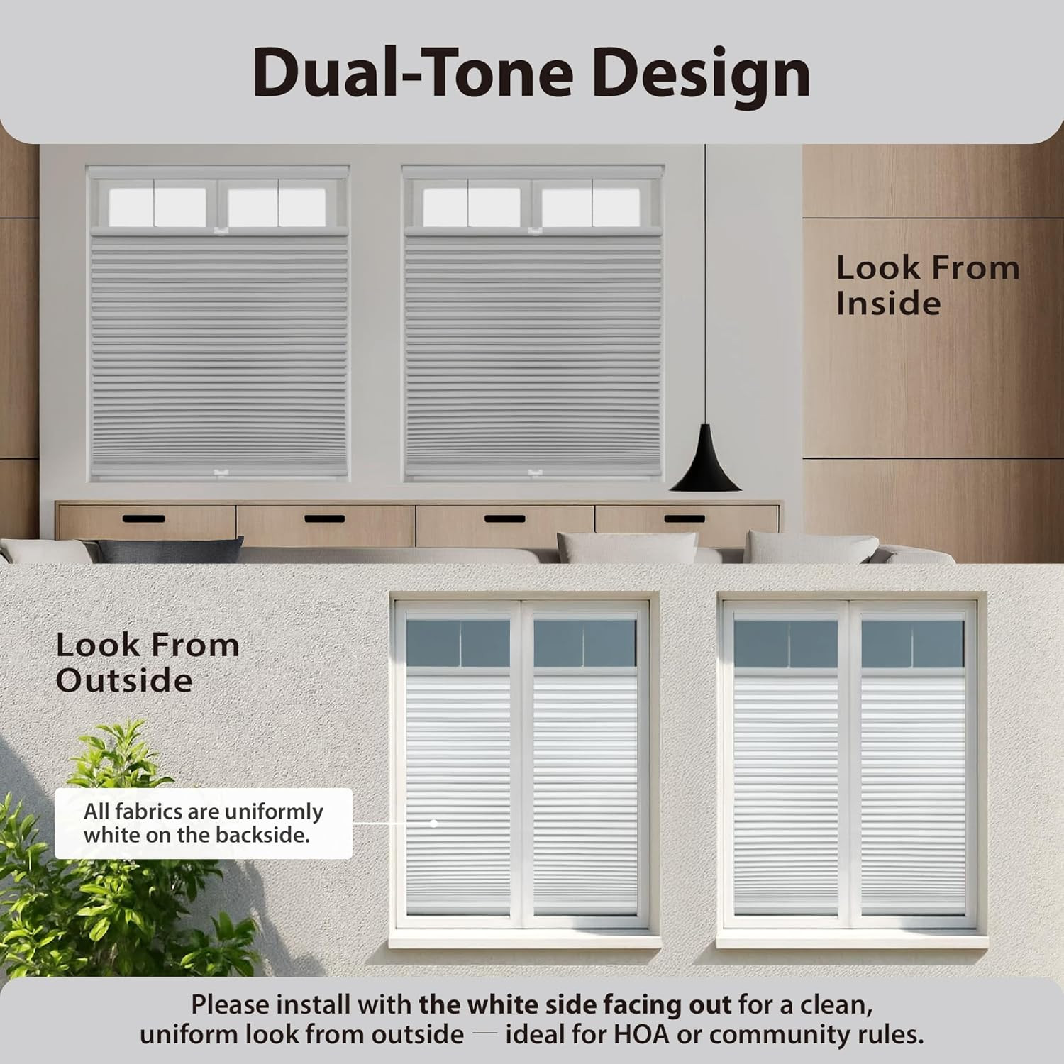 21″ x 84″ Gray Cloud Cordless Blackout Cellular Shade