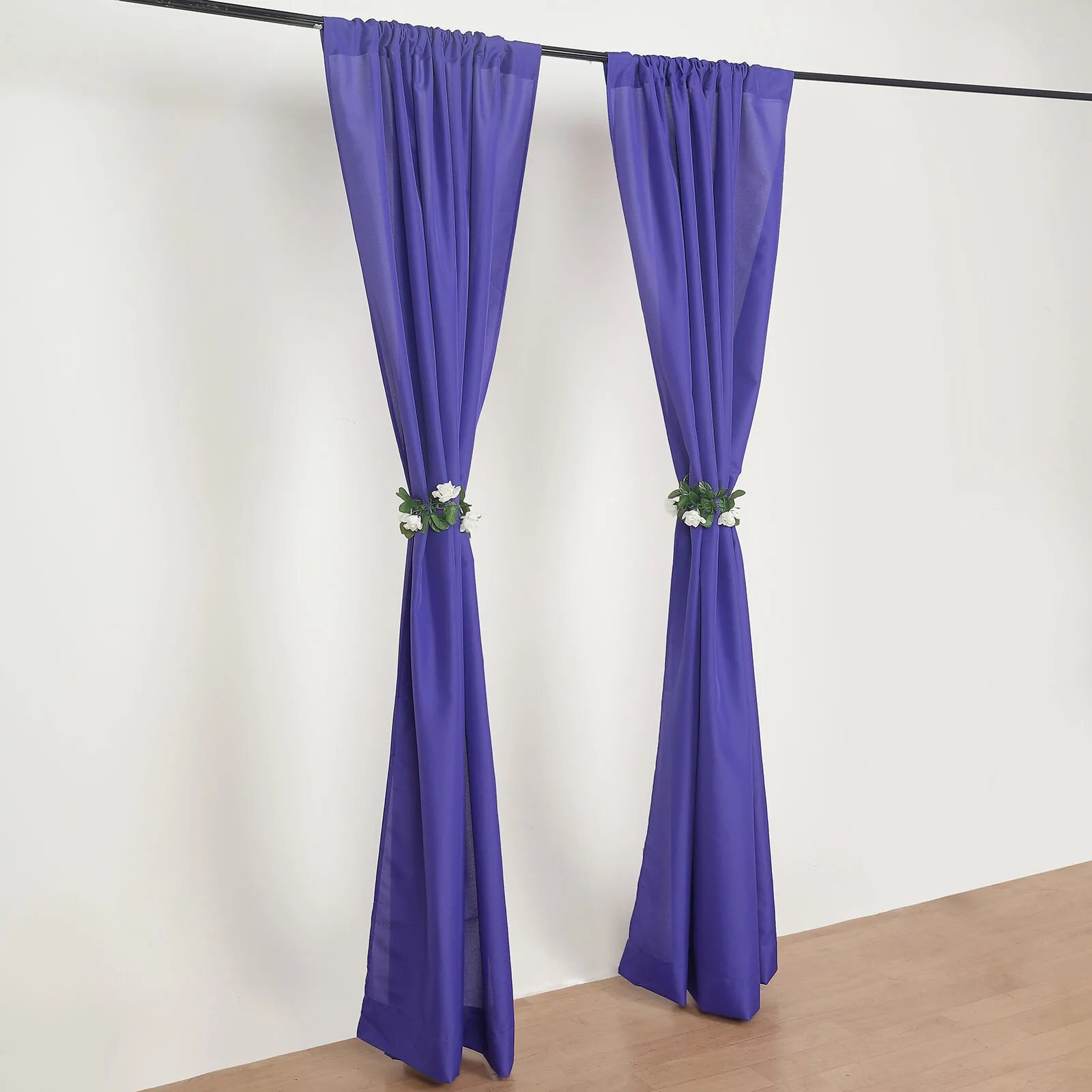 PURPLE 2 Drapery Panels 8 ft Polyester Backdrop CURTAINS Rod Pockets Party
