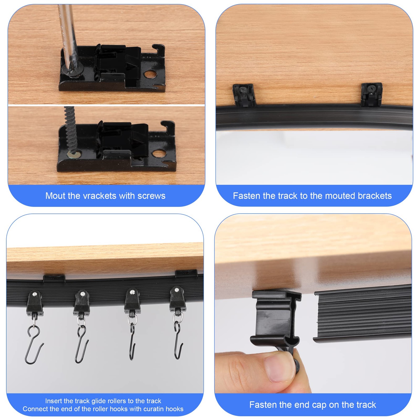 Black Flexible Bendable Ceiling Curtain Track, Curved Ceiling Track for Curta…