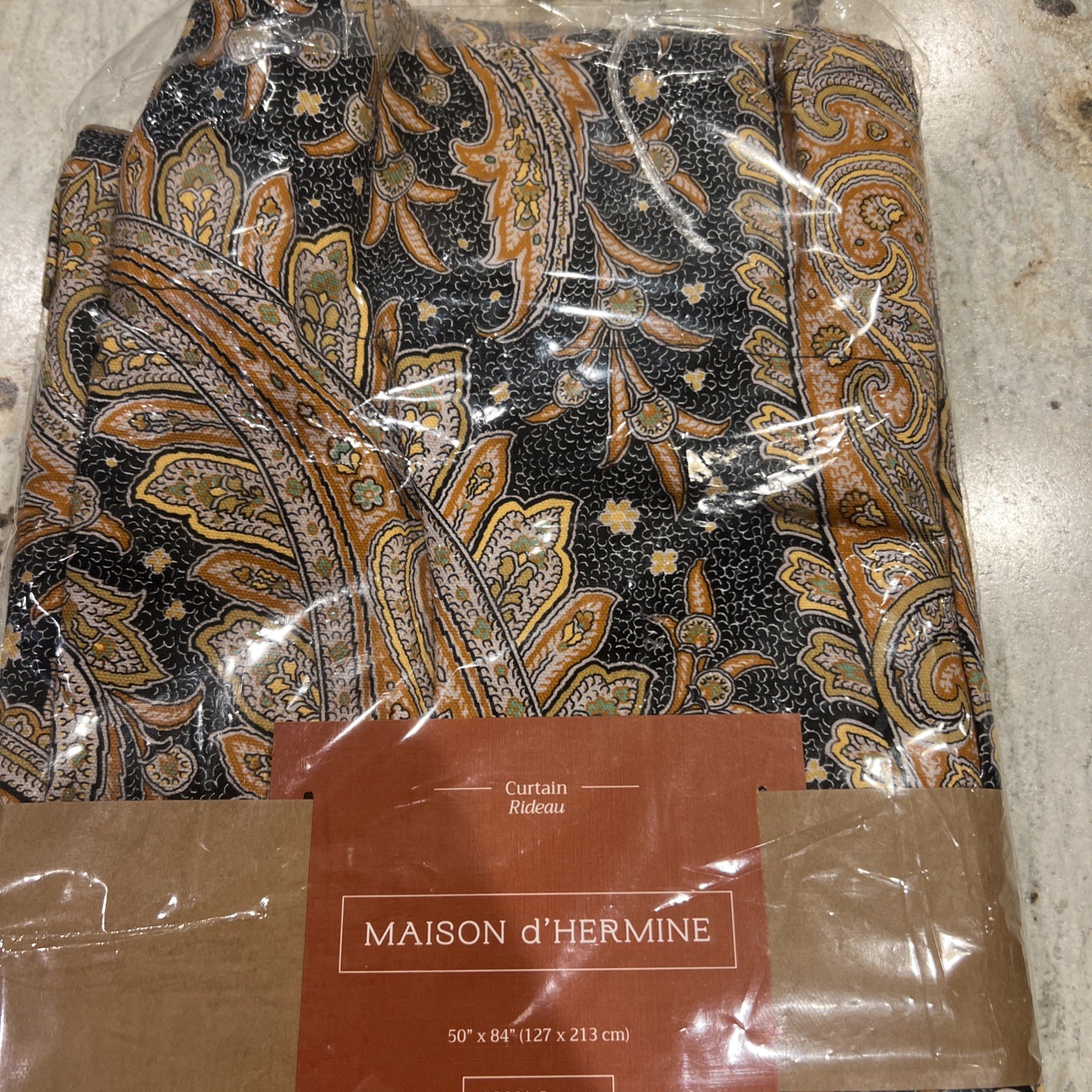 1 pack Maison d’ Hermine 100% Cotton Curtains – 50″x84″ Kashmir Paisley Graphite