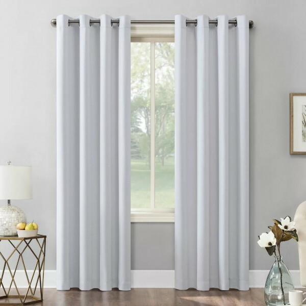 Sun Zero Grommet Curtain Panels 1 Pair Light Grey 40 Inches X 84 Inches