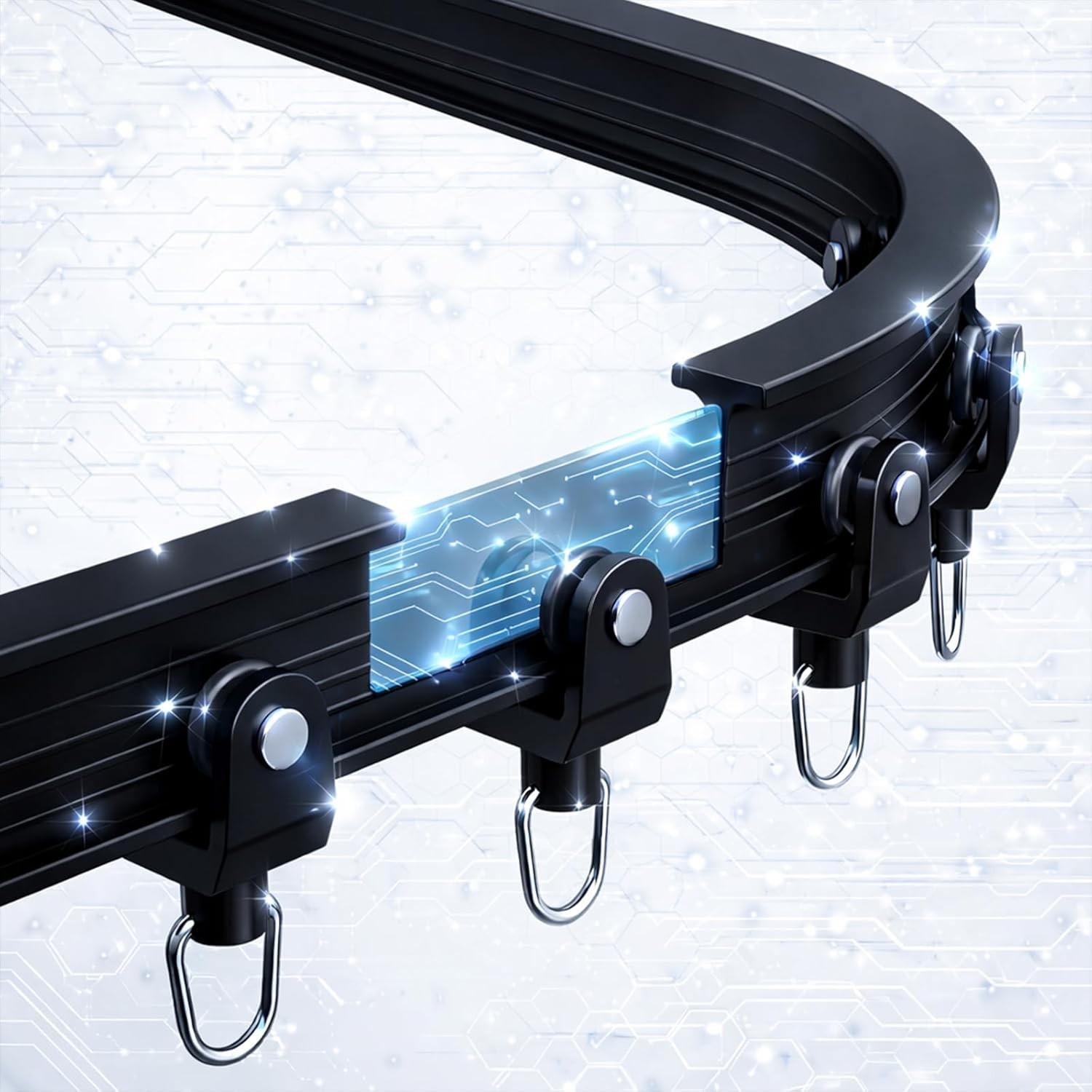 Flexible Ceiling Curtain Track Ceiling Mount Curved Curtain Rod Sliding Curtain