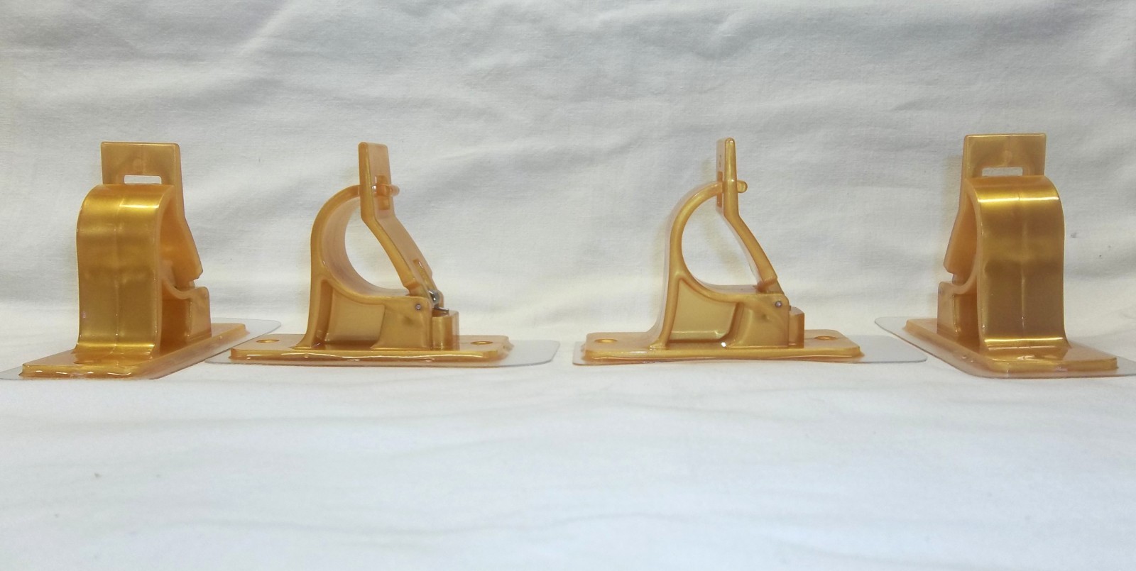 4 – STRONG SELF-ADHESIVE GOLD/ORANGE COLOR CURTAIN ROD HOLDERS NO DRILLING NEED