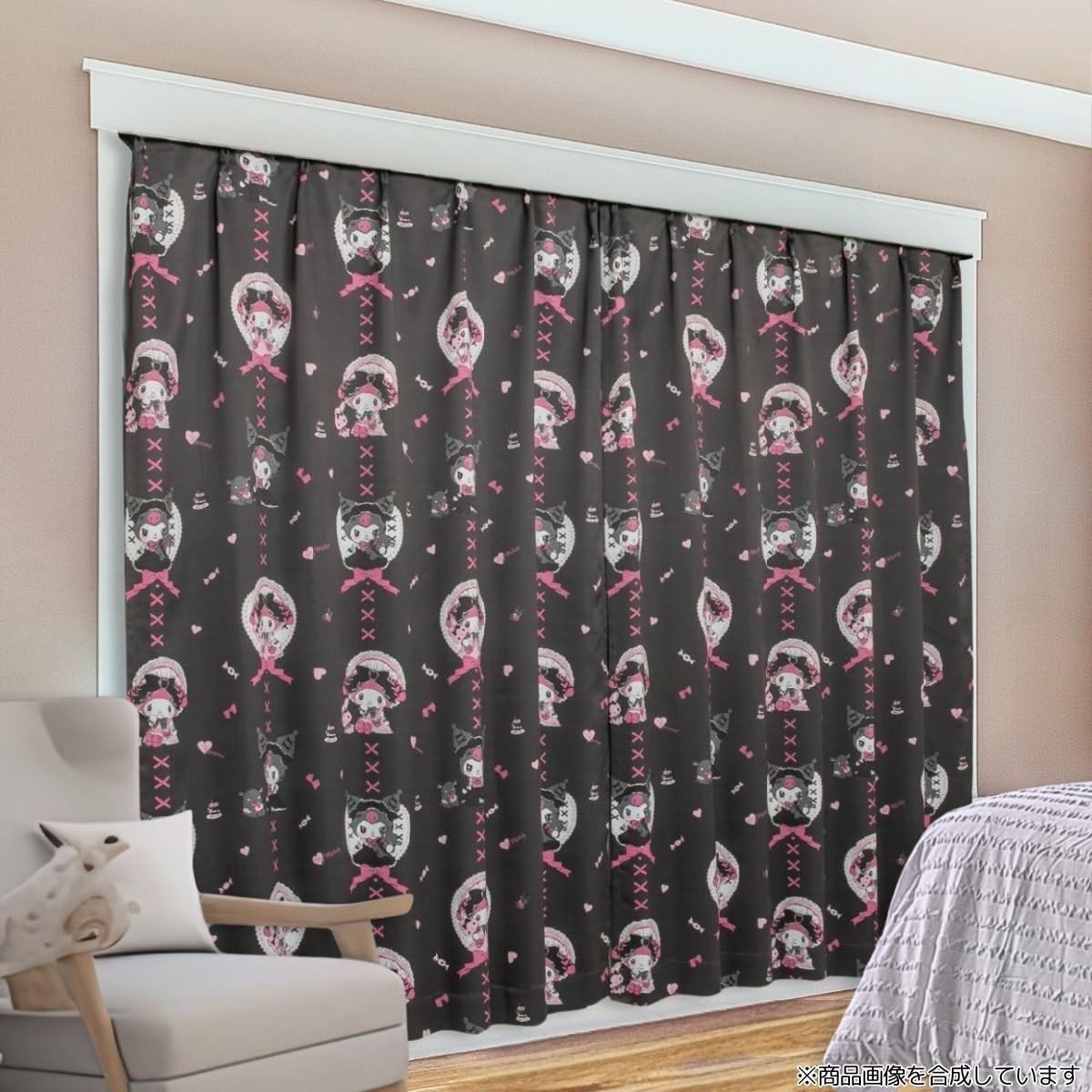 my melody&Kuromi Blackout and Heat Insulation Curtains 100×178cm 2-piece set