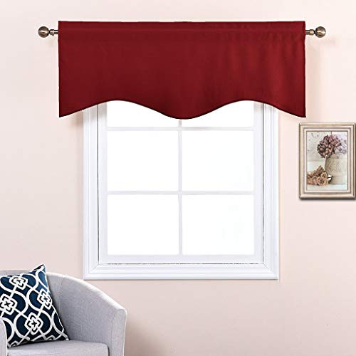 Window Valance – Blackout Valance Elegant 52 inches by8 inches 1 Burgundy Red