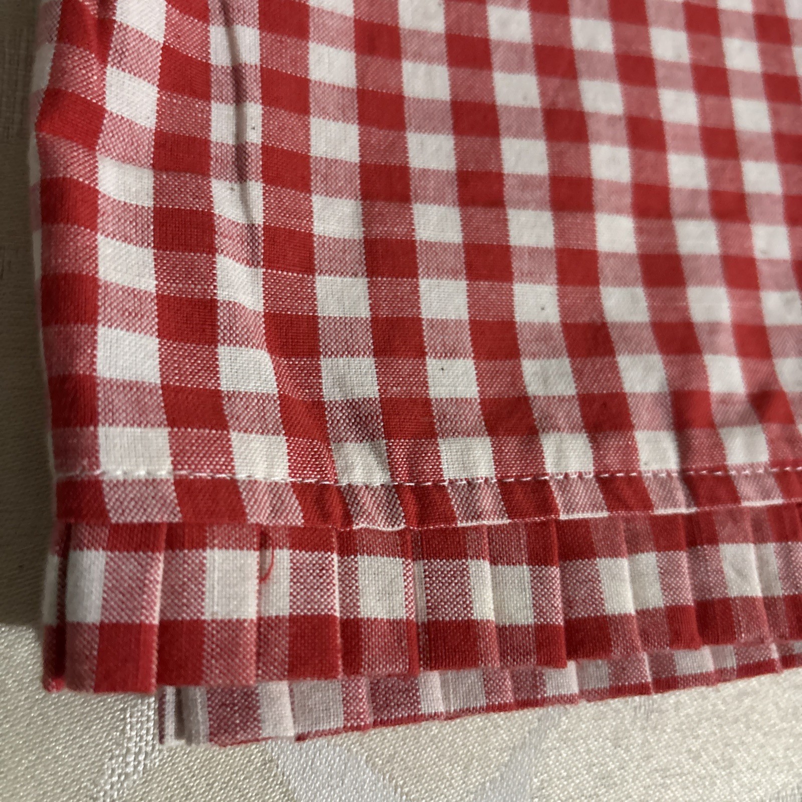 Check Plaid Cotton 2 Window Valance White & Red The Farmhouse By Rachel Ashwell