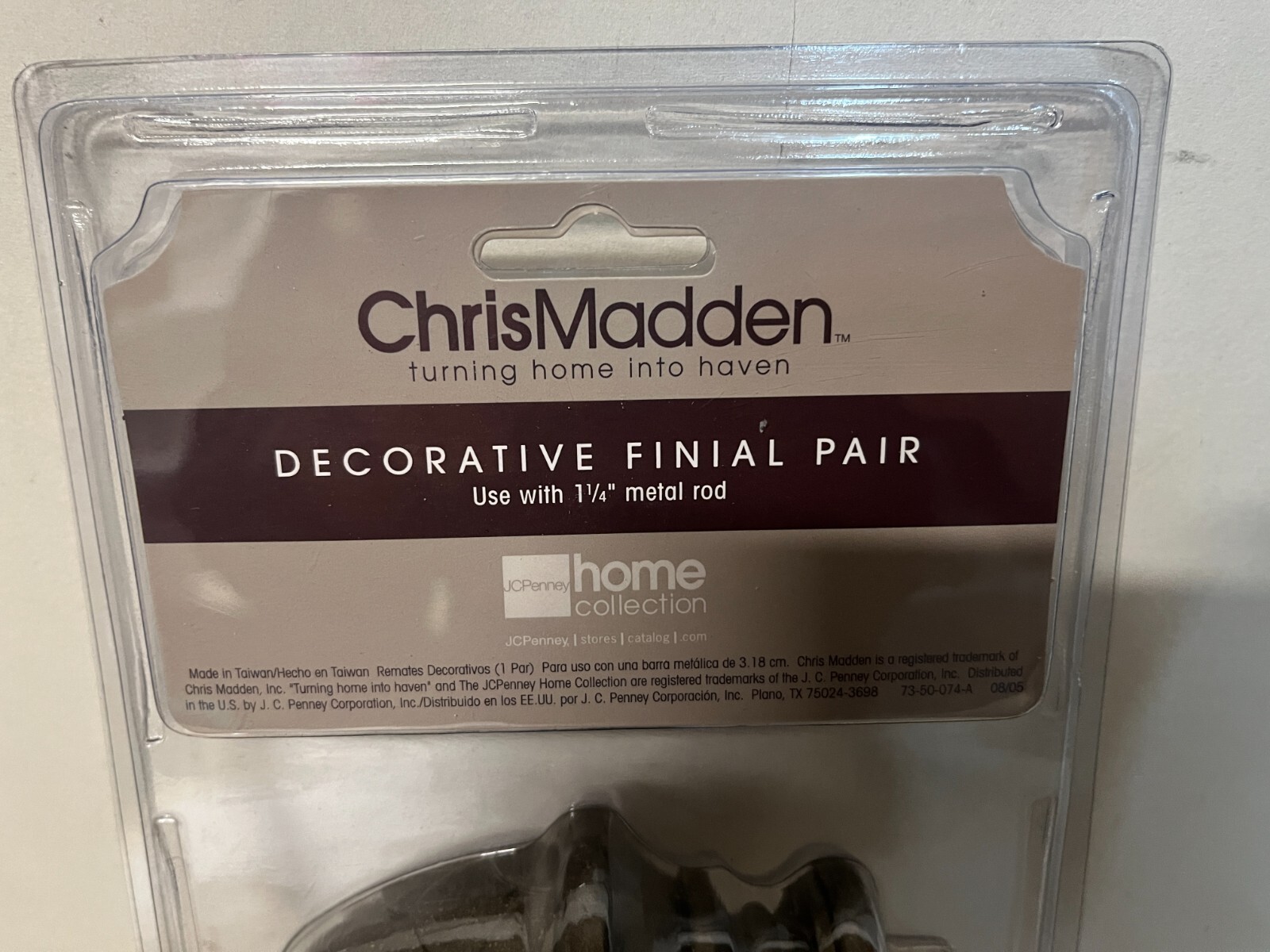 2 Pack CHRIS MADDEN Antique Bronze Finish For 1 1/4″ Rod Pinecone Finials C24