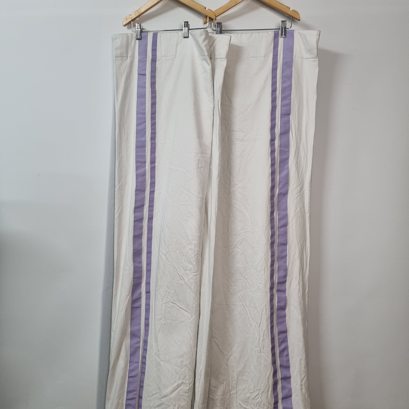 2 Pottery Barn Kids Harper Grosgrain Ribbon Purple Backout Drape Panel 44 x 63