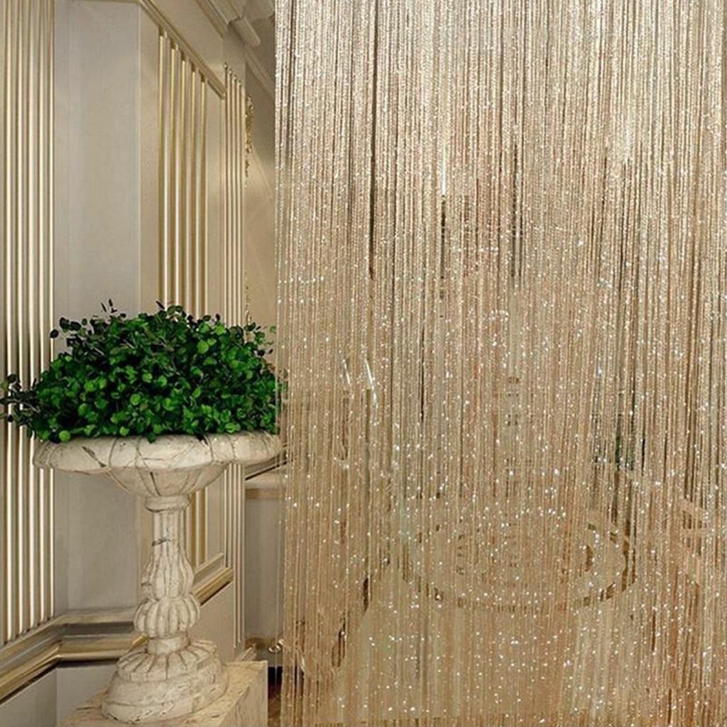 USA Glitter String Door Curtain Beads Room Dividers Beaded Fringe Window Panel