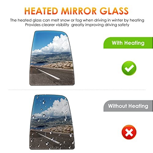 Left+Right Side Mirror Glass Replacement Compatible with 2015 2016 2017 2018