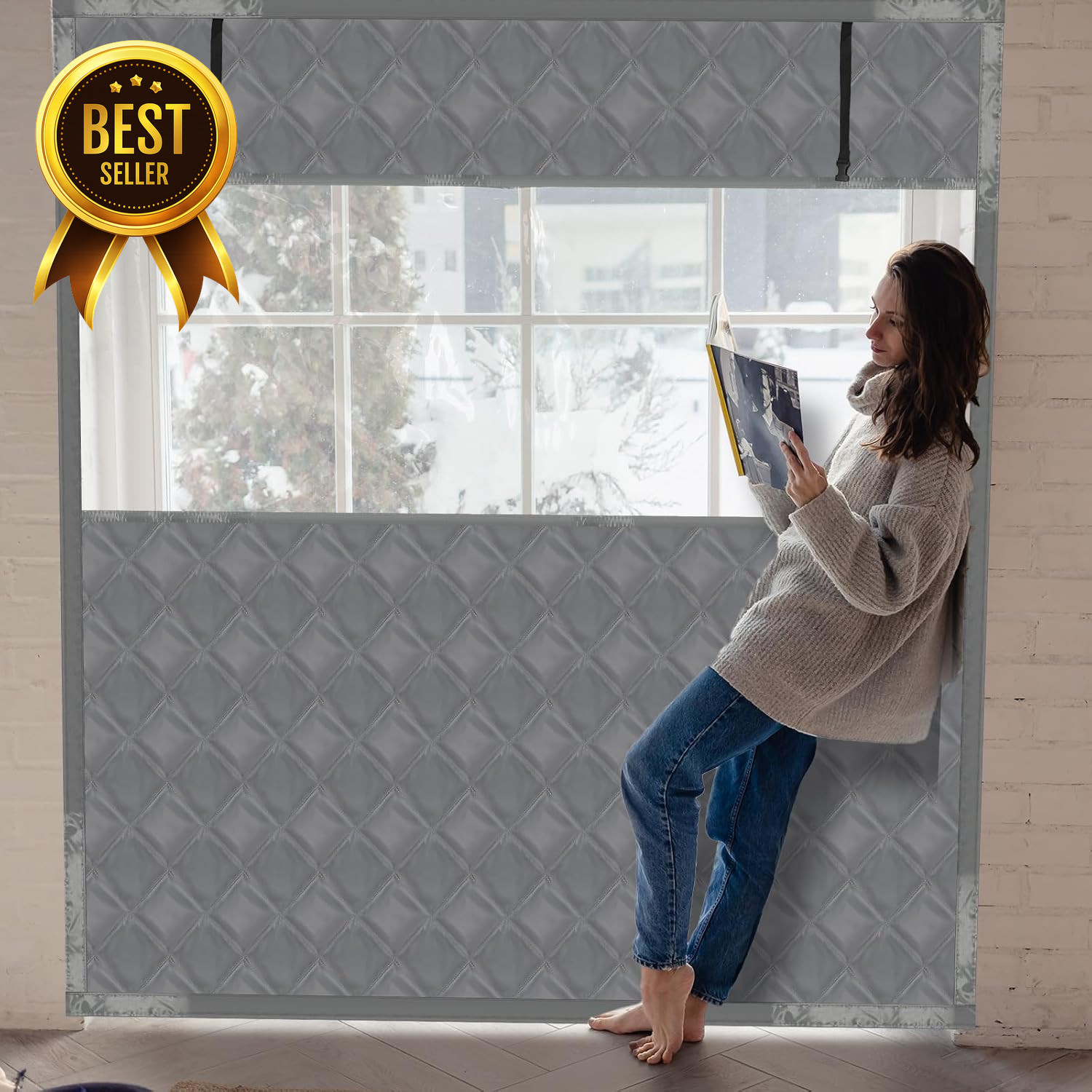 75x79in Thermal Window Insulation Kit Reusable Winter Cover Waterproof