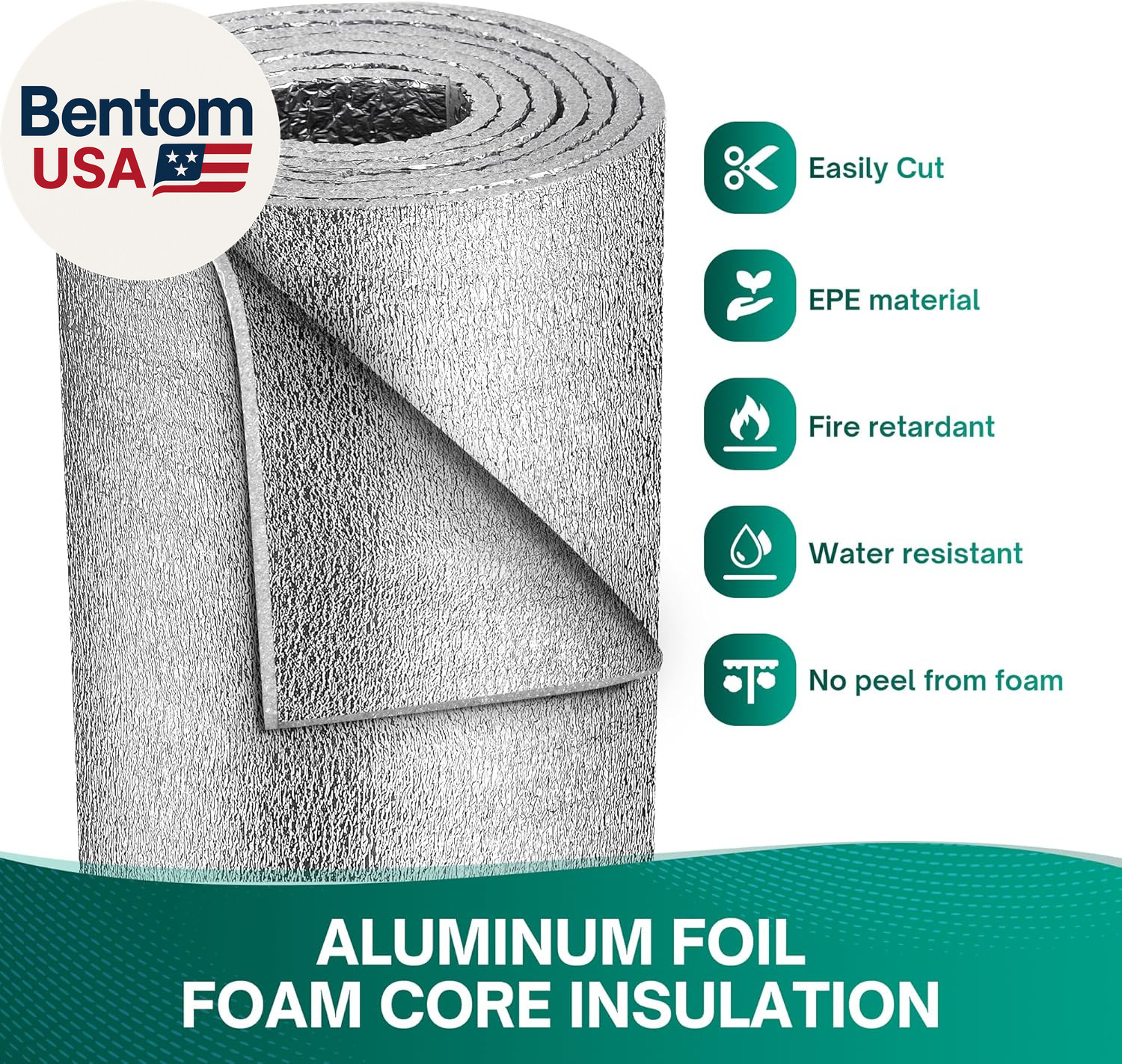 Reflective Window Film Insulation Roll 24 in X 10 Feet, Foil Aluminum Roll Doubl