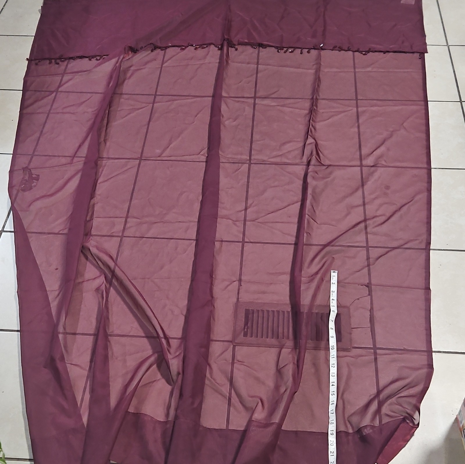 Purple Sheer Rod Pocket Curtain Panel 48x21in Polyester Light Filtering Solid