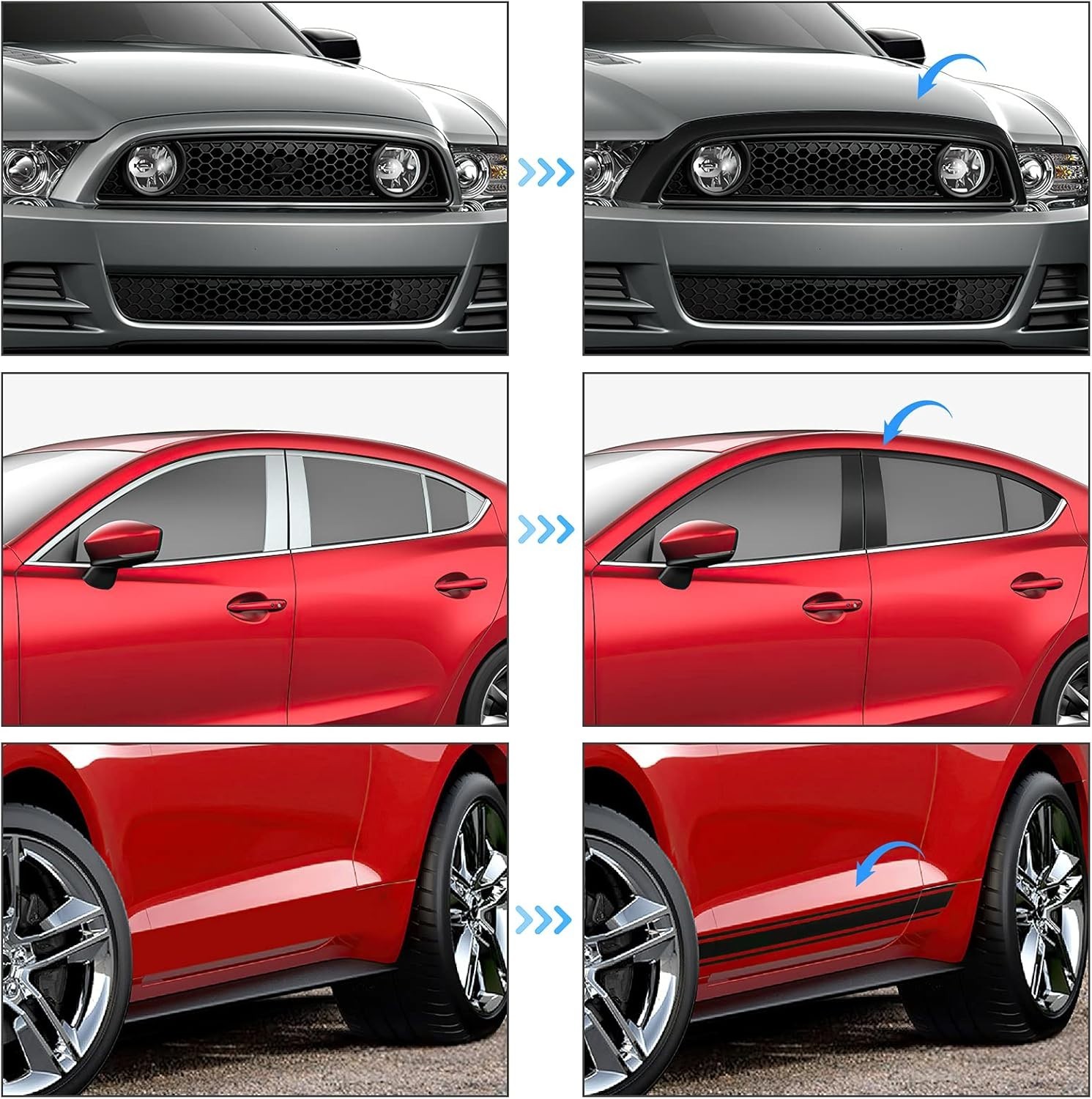 2IN X 30FT Matte Black Vinyl Wrap for Chrome Delete Window Trim Car Door Sill…