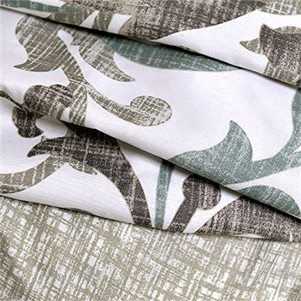 2 PCS Printed Window Curtain Valance Window Treatments Rod Pocket
