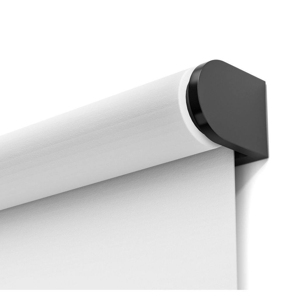 Smart Shade, Motorized Window Blind, Black Hardware, Translucent White Fabric, 3