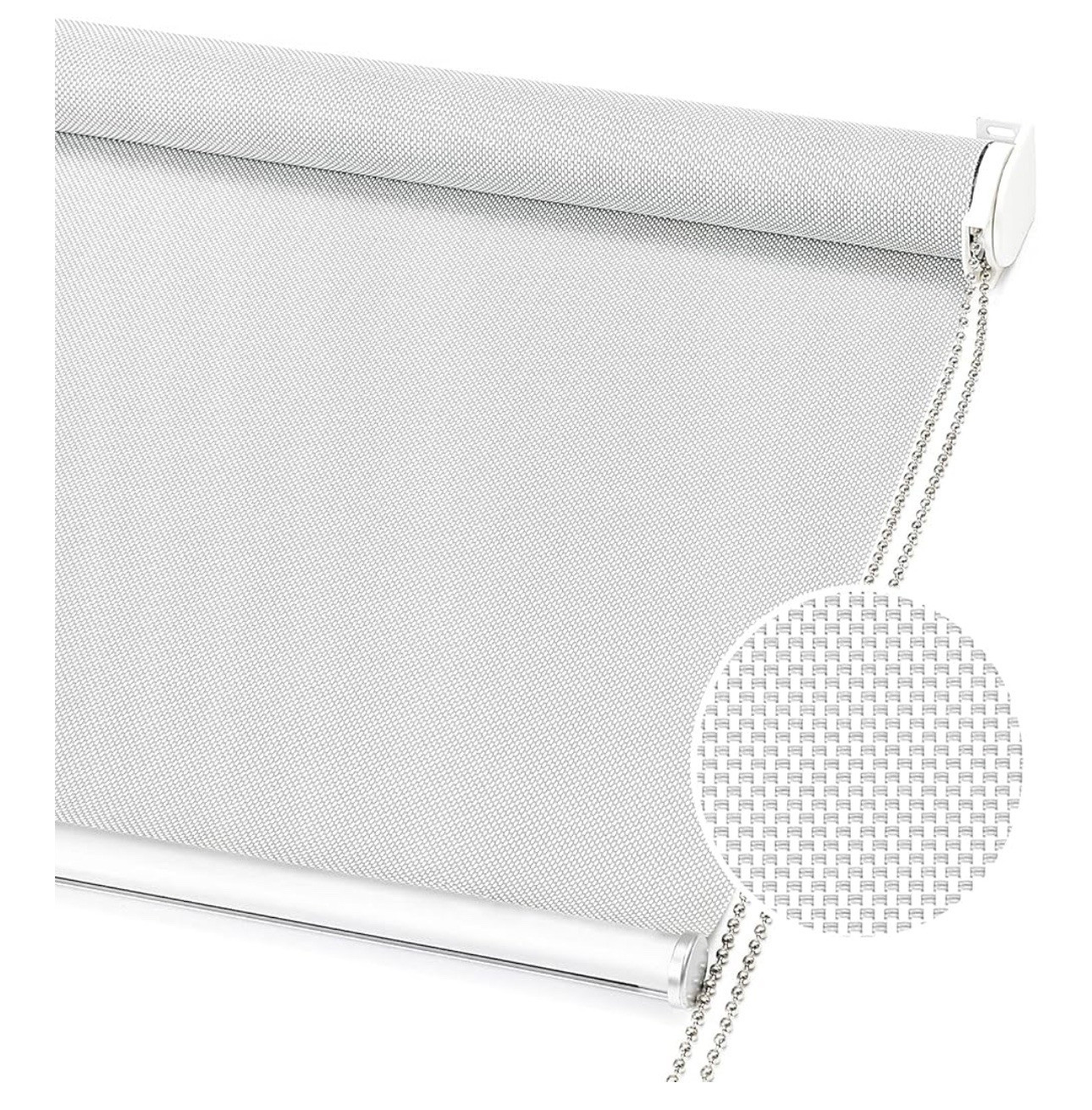 Light Filtering Roller Shades 5% Openness Solar Screen 34”W x 72″ H Grey (1278