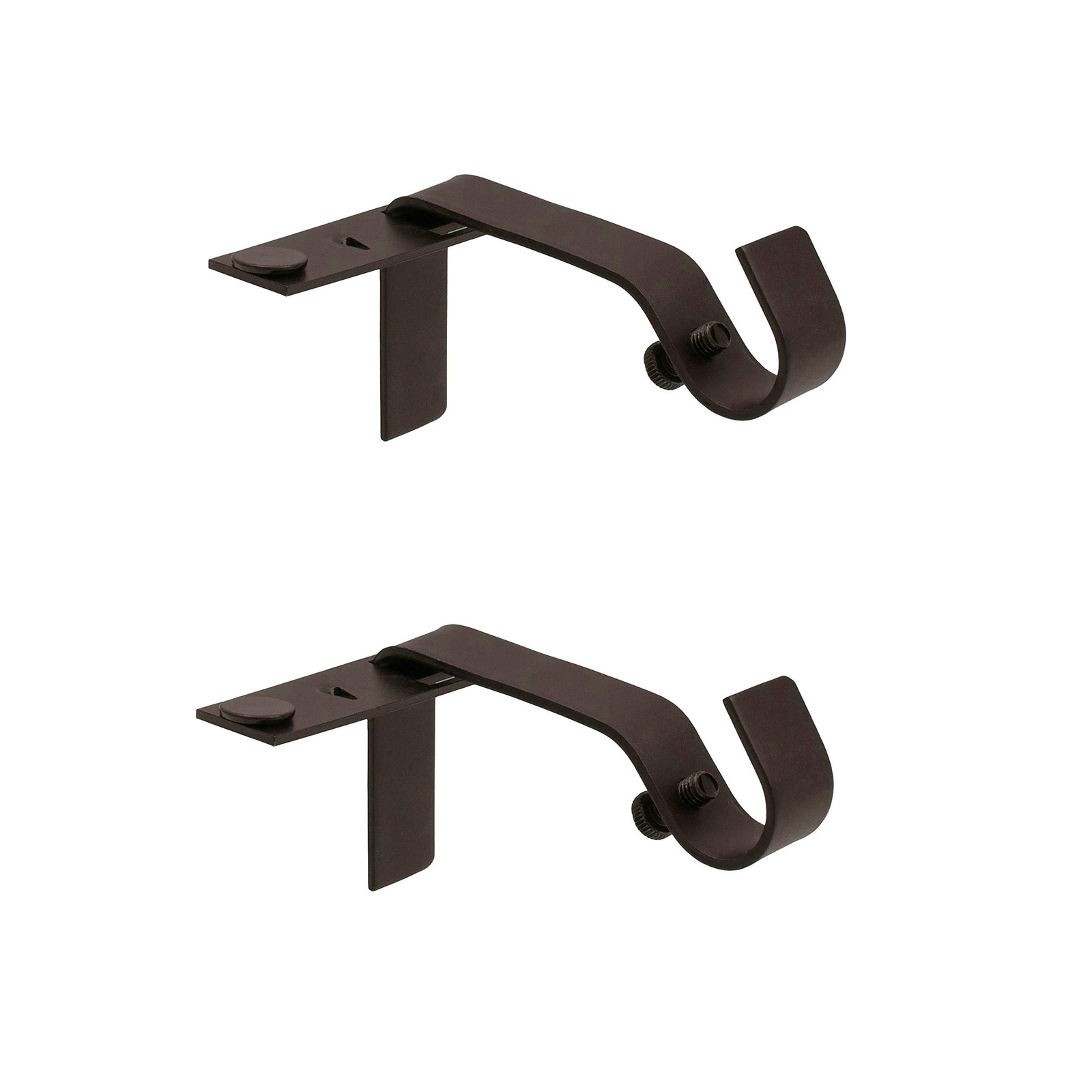 2 PCS Fast Fit Curtain Rod Bracket Fits 1/2 5/8 Inch Oil Rubbed Bronze Metal