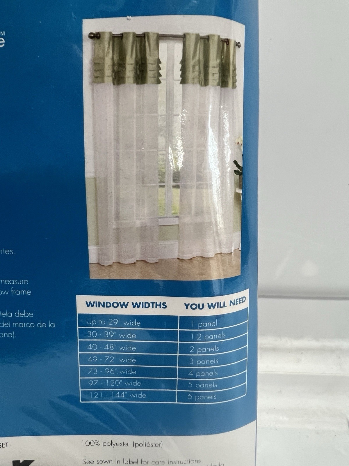 Essential Home Pieced Panel Fantasy Window Curtain Set – Sage 54×84″