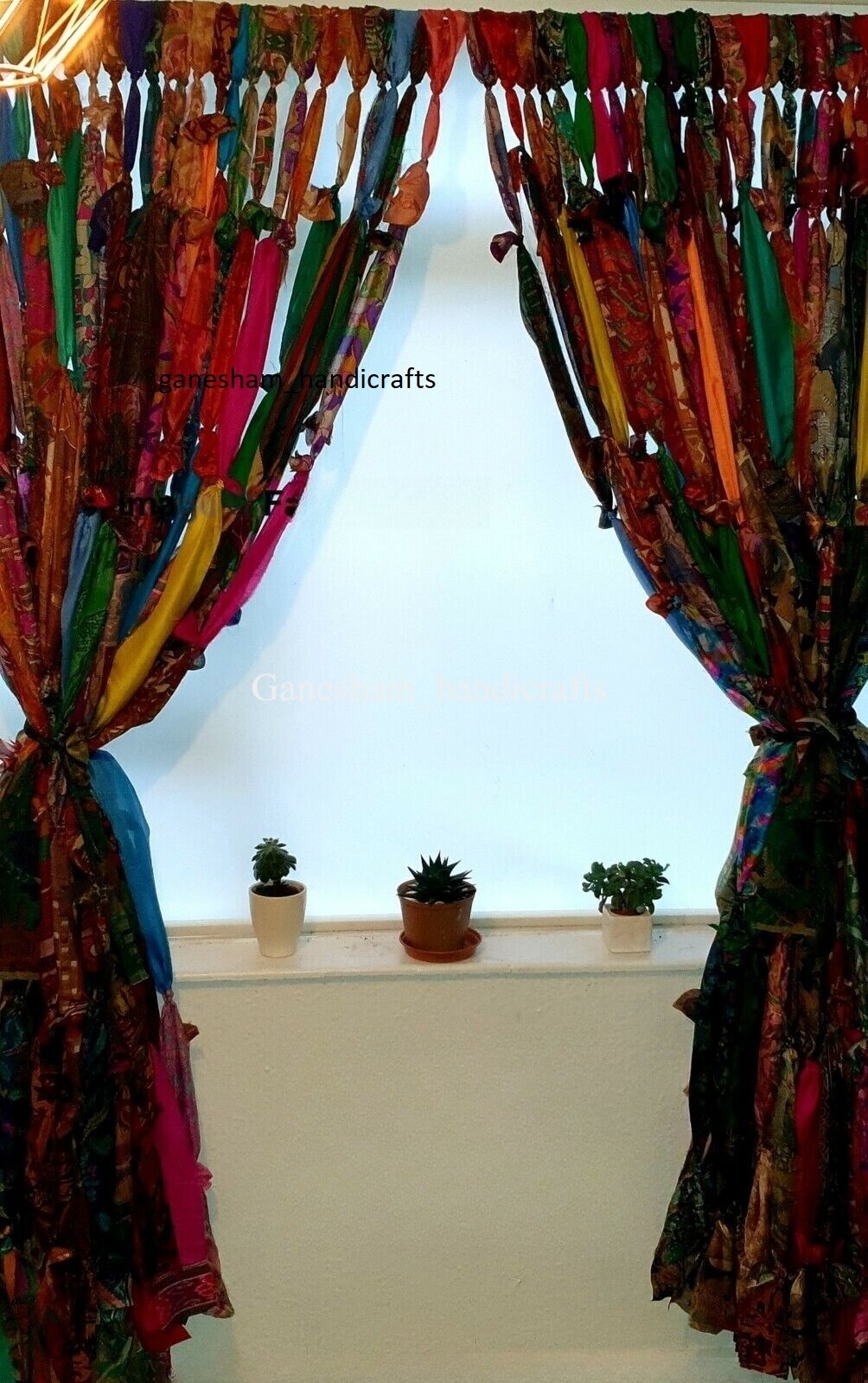 50 Strands, Bohemian gypsy rag Window Bohemian Valance Indian Backdrop curtains
