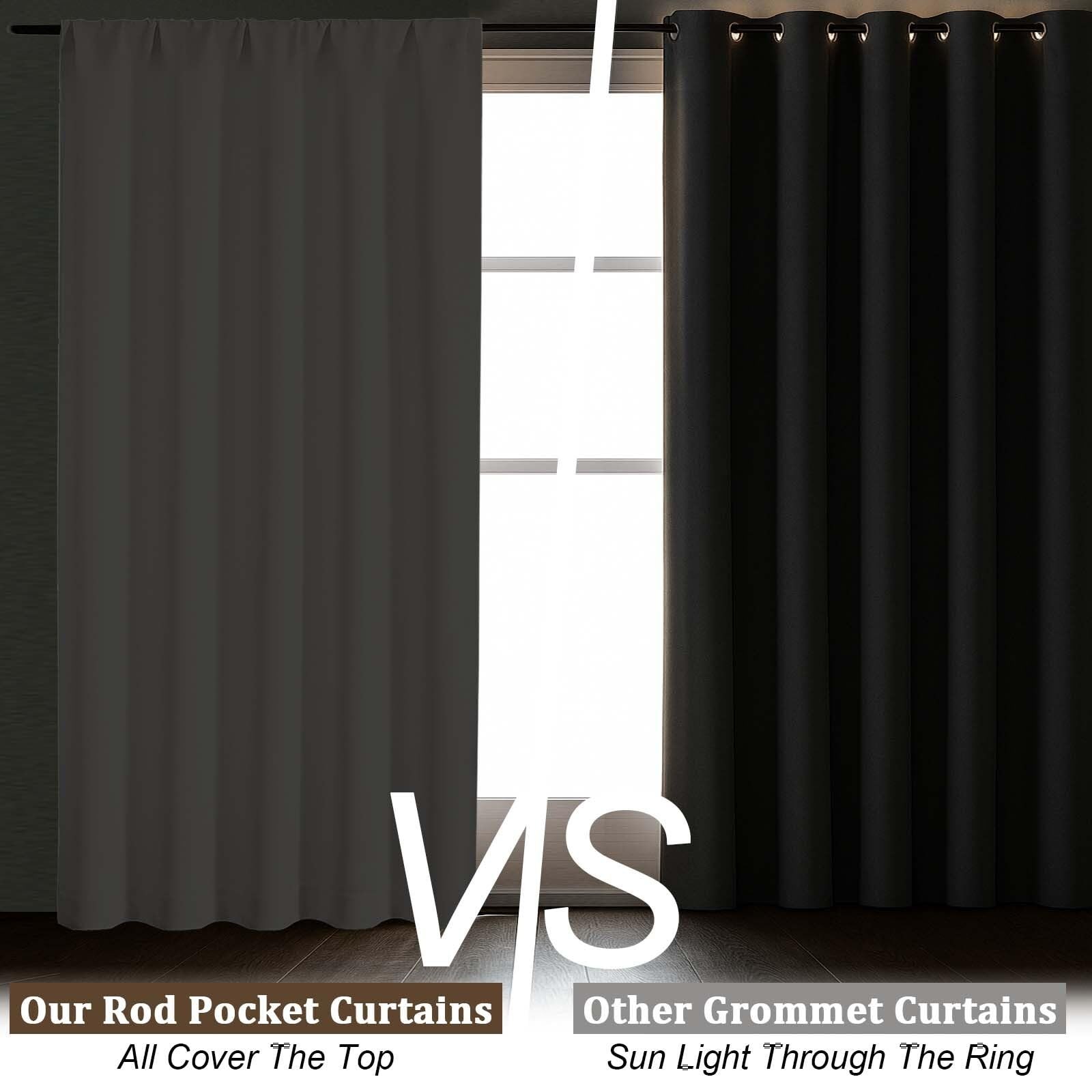 Lecloud Natural Kitchen Curtains 36 Inch Length 2 Panels Room Darkening Privacy
