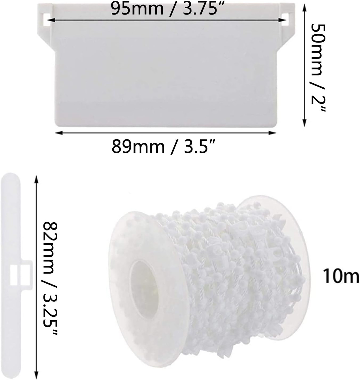 Vertical Blind Accessories Repair Kit with 10m Chain and Connectors for 89mm