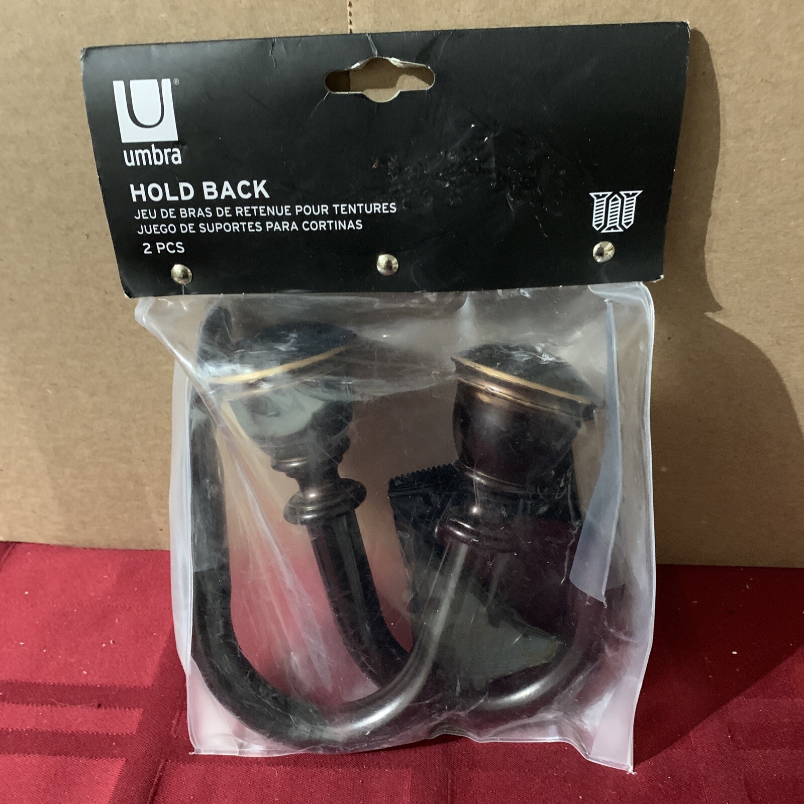 Set of 2 Umbra Bedford Dark Bronze Holdbacks New in Package