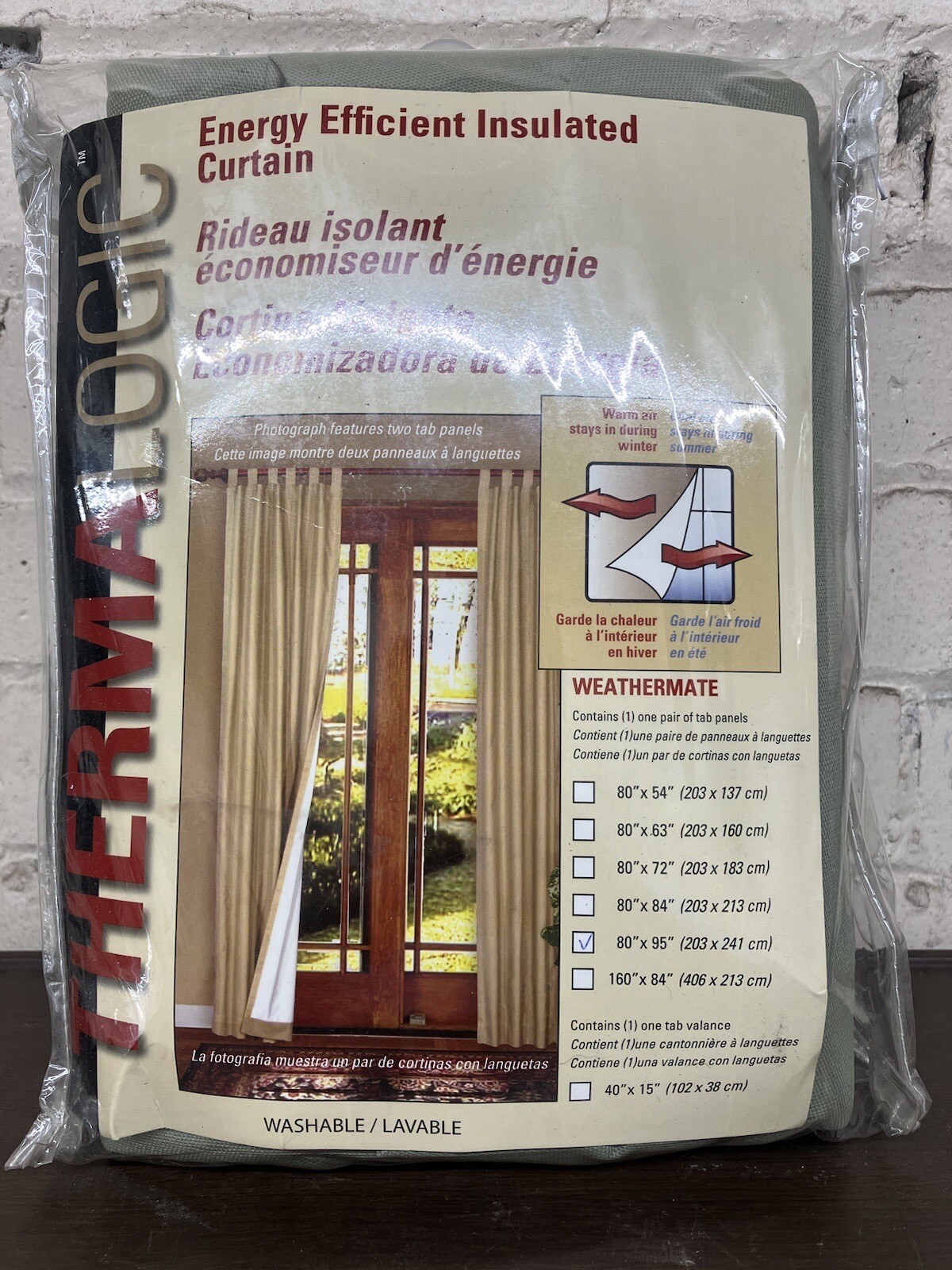 Thermalogic Weathermate 80” X 95” Tab Top Window Curtain Panel Pair – Sage