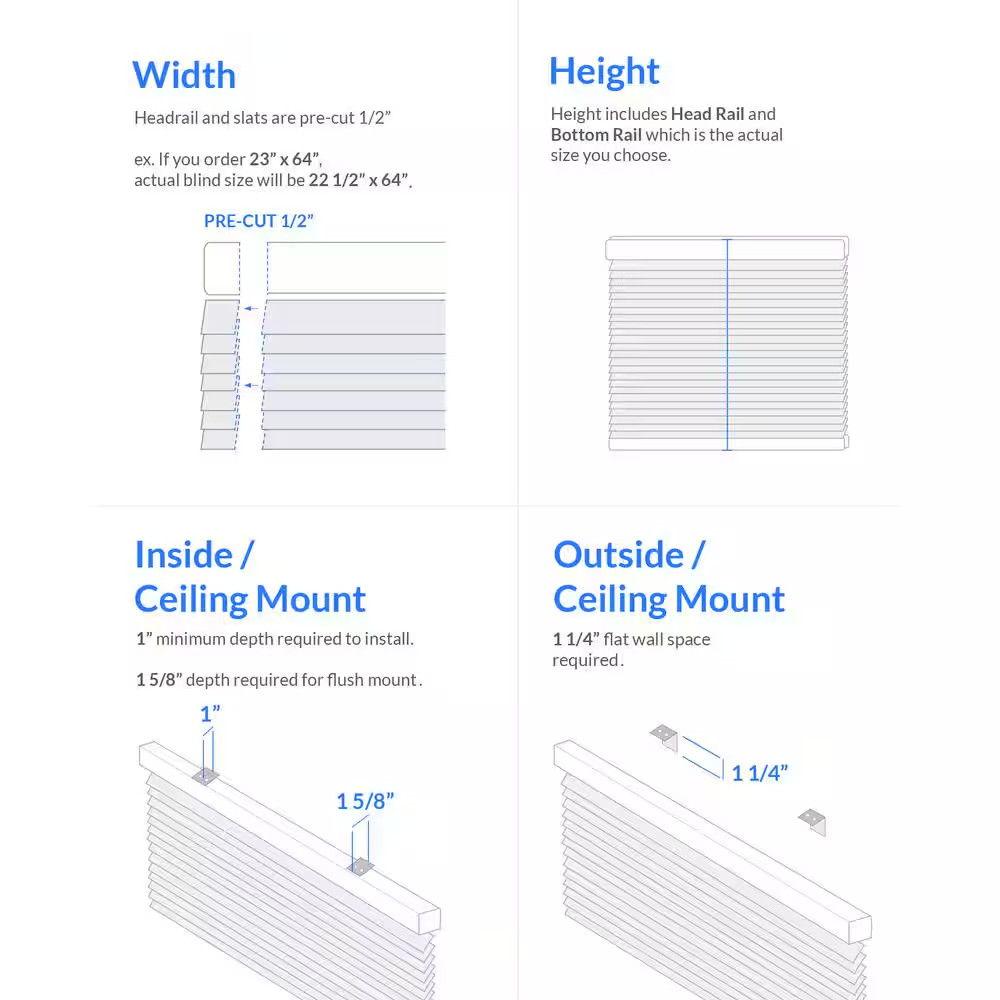 White Cordless 1 In. Vinyl Mini Blind – 70 In. W X 48 In. L Free Shipping NEW