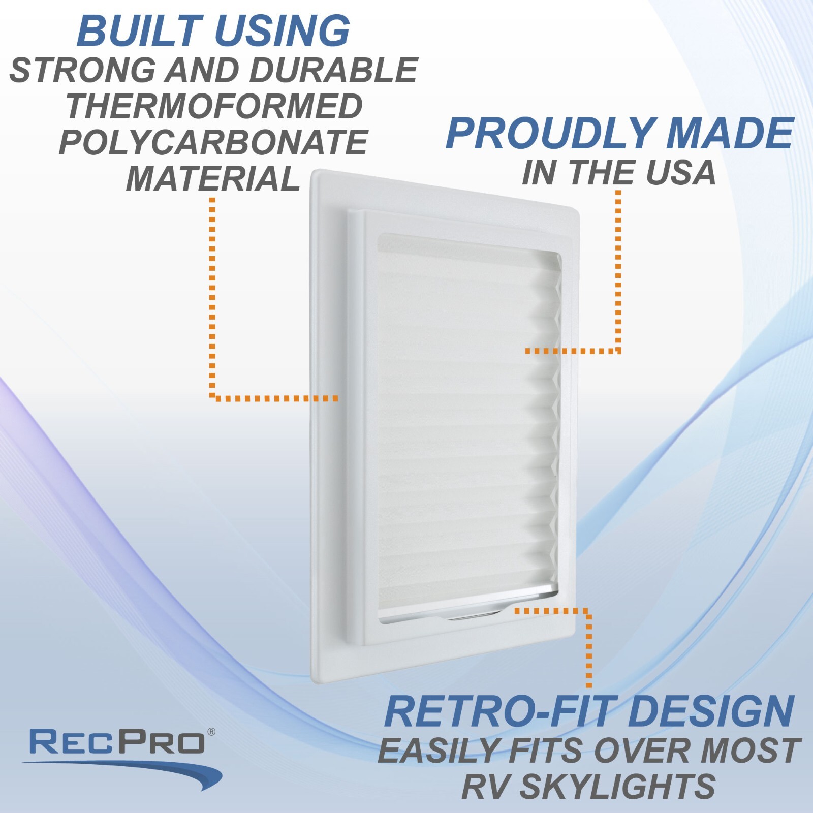 RecPro RV Skylight Window Shade | UV-Resistant Cover Fits Most RV Skylights