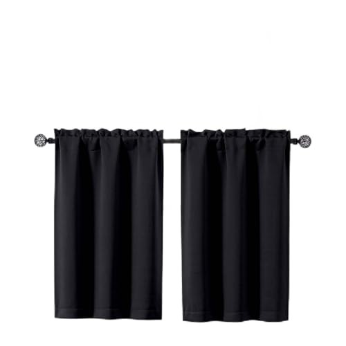 Blackout Curtains for Small Window Treatment, 30″W x 36″L (Pack of 2) Navy Blue