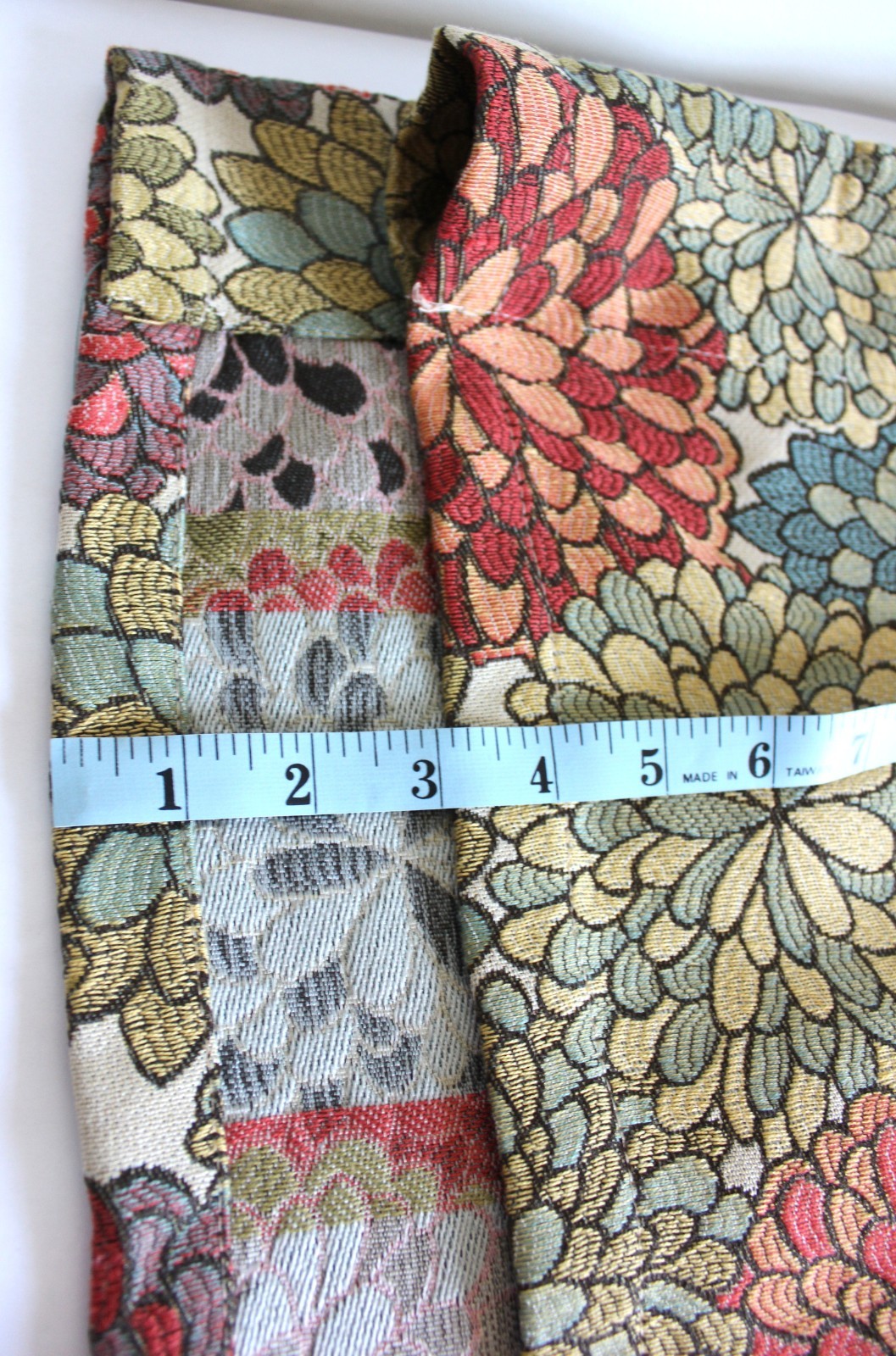Modern Maximalist Mums Tapestry Valance 54×16 Bold Blooms Floral Woven Jacquard
