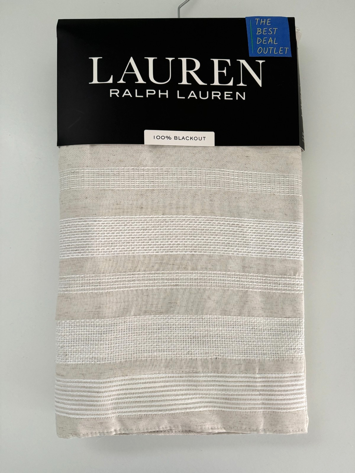 Ralph Lauren Window Curtains 2 Panels 100% Blackout 54 x 96 Linen Carson Natural