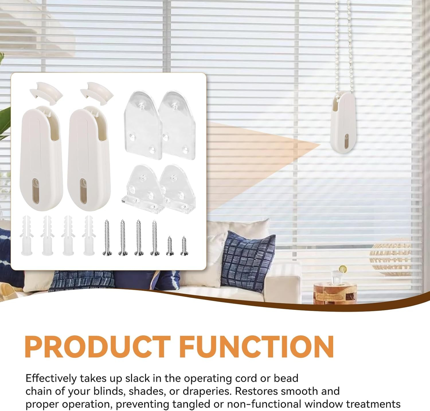 2 Sets Universal Shade Blind Cord Tension Device for Window Blinds,Fit for Hunte