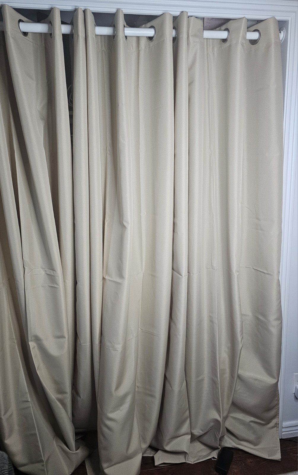 Beige Grommet Curtain Panel Set 54×84 100% Polyester (4 Panels)