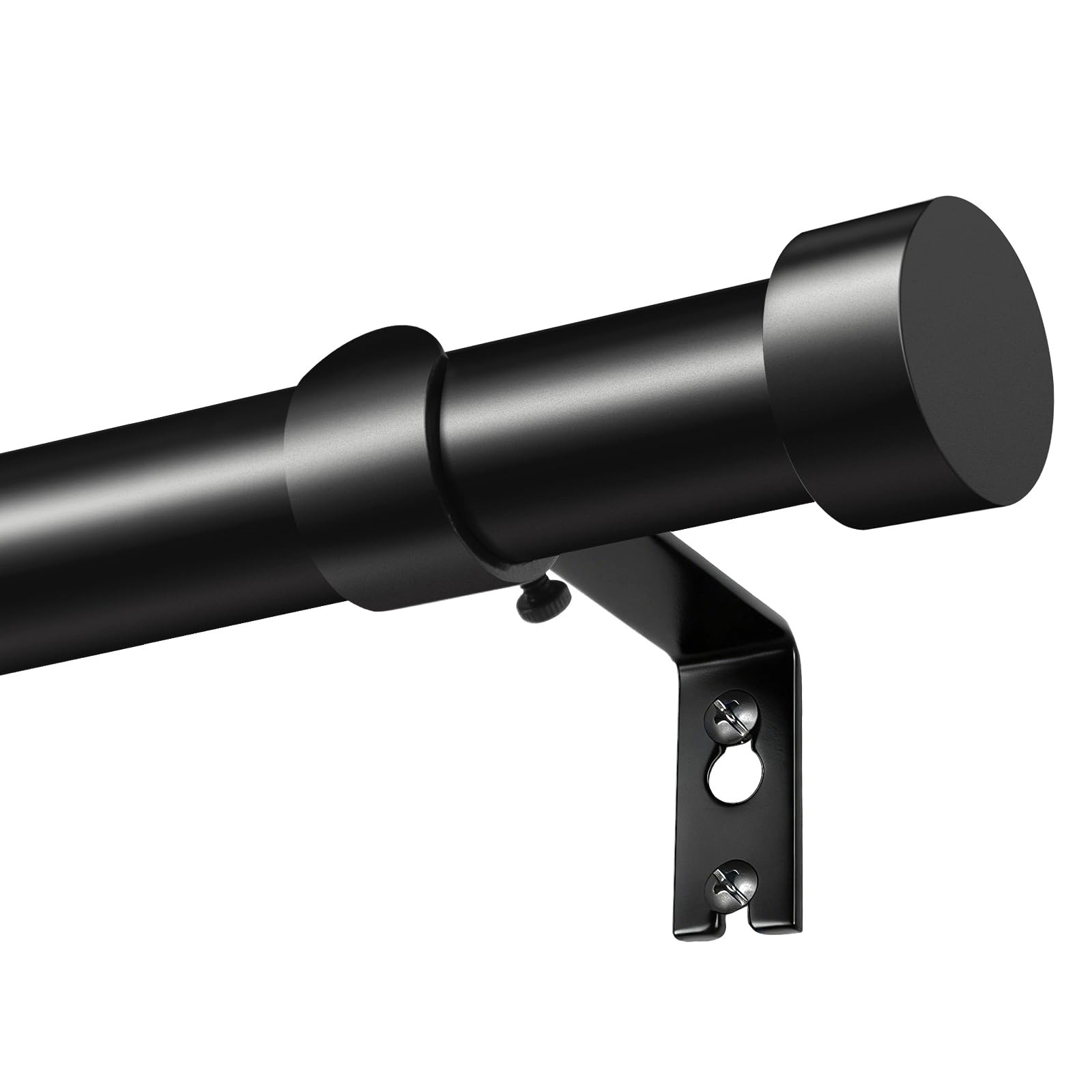 KAMANINA Black Curtain Rod 32 to 144 Inch 2.6-12 Feet, 1 Inch Heavy Duty Curt…