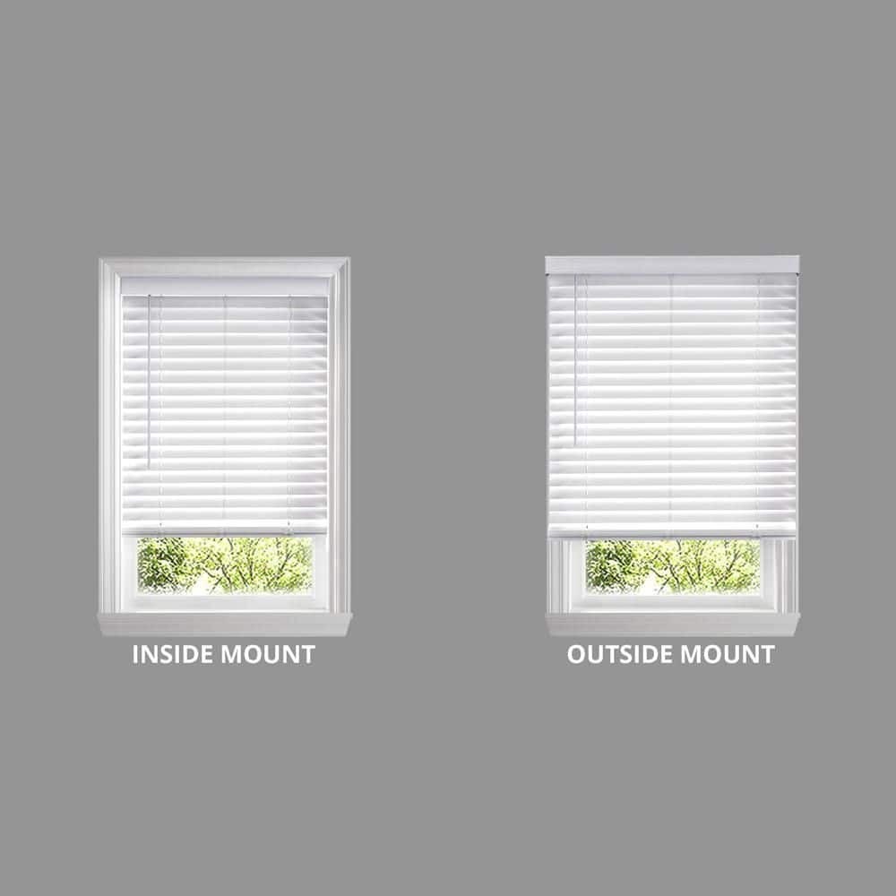 Cordless White Faux Wood Blinds 2-in Slats 9×36 Home Window Covering