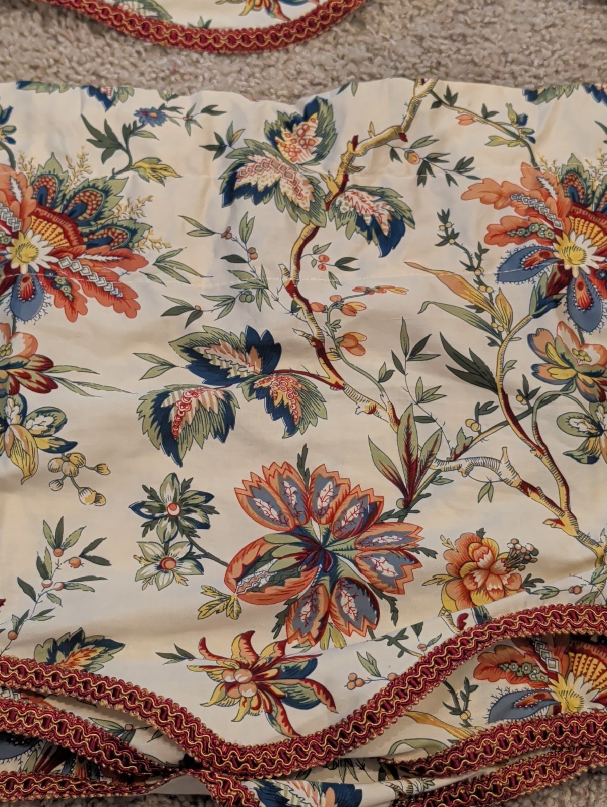 Waverly Felicite Floral Window Valance Curtains Set Of Two with Grimp Trim 50×15