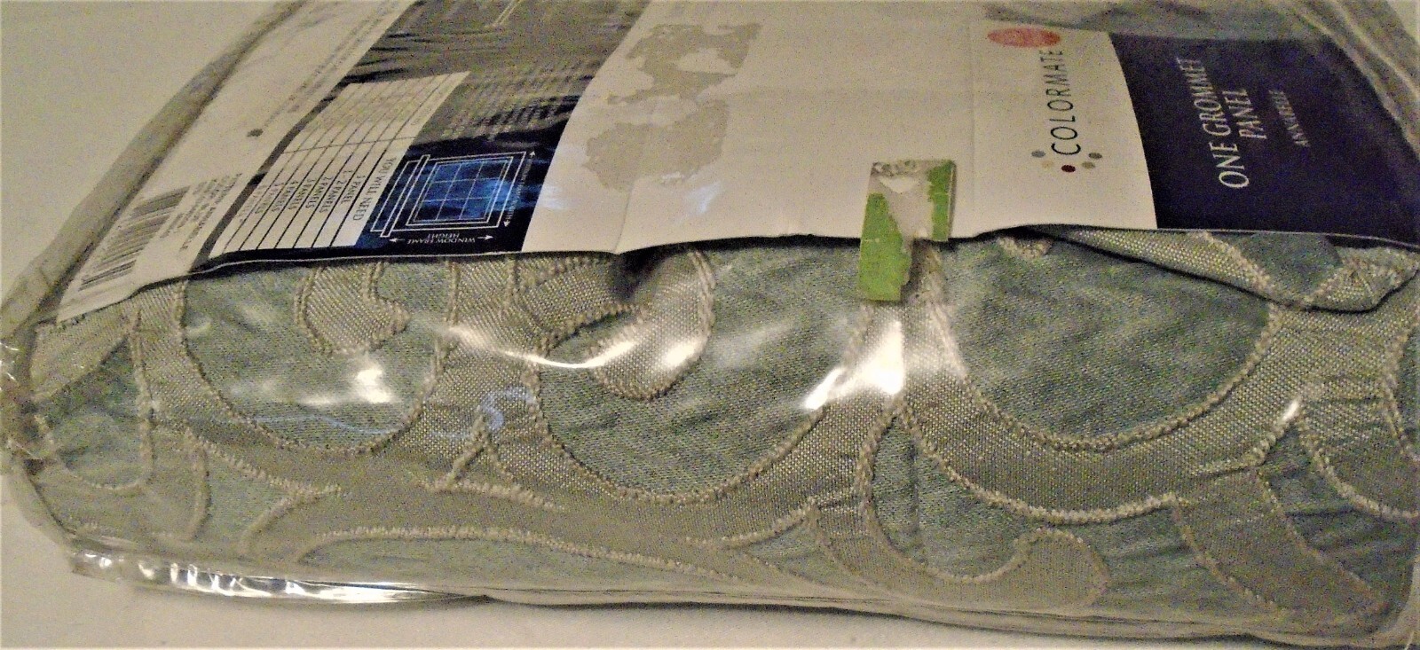 New Colormate Annabelle Embroidered Grommet Panel 40” x 84” Blue NIP