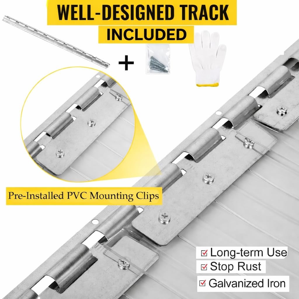 Clear Kit PVC Smooth Plastic Strip Door Curtain 4×7 ft. (48×84) Standard Clear W