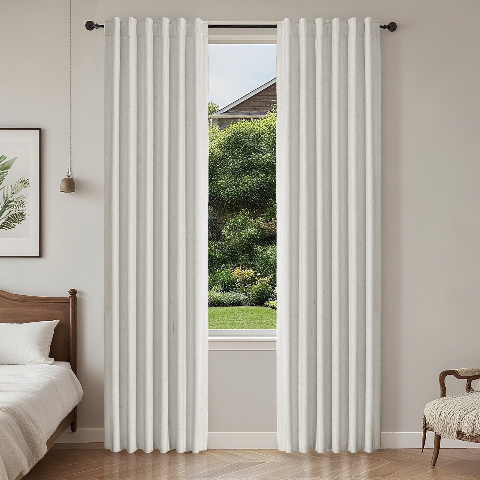Light Blocking Curtains Sun Heat Blackout Curtains & Drapes for Bedroom 84 In…